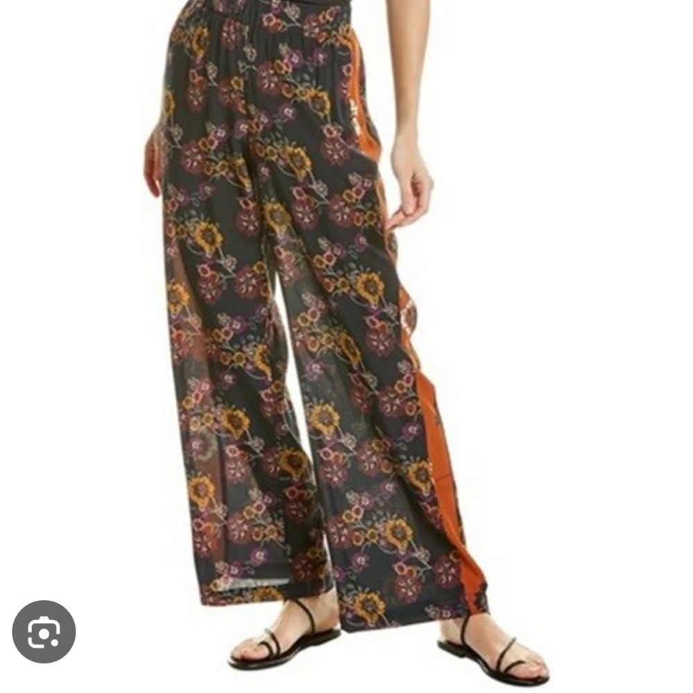 NWT Johnny Was Workshop Floral Silk Palazzo Pants - Size S